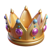 extraordinary classic Golden Crown 3D Render 4K png