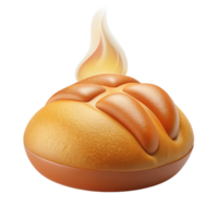 elegant abstract 3D Render of a Bread with Flame authentic png