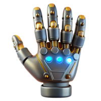 beautiful rustic Metallic Robotic Hand 3D Render high quality png