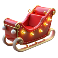 dramatic rustic Red Christmas Sleigh 3D Render exclusive png