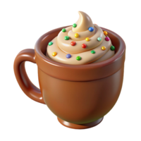 stunning classic Whipped Cream Mug 3D Render authentic png
