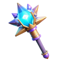 impressive abstract 3D Render of Fantasy Crystal Scepter high quality png