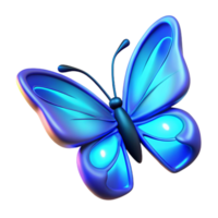 impressive modern Glowing Blue Butterfly 3D Render detailed png