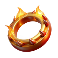 stunning rustic Fiery Ring 3D Illustration high resolution png