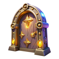 vibrant abstract Golden Archway 3D Render original png