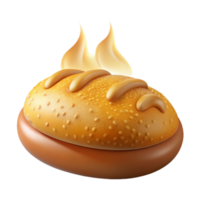 vibrant abstract 3D Render of a Sesame Bun with Butter authentic png