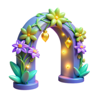 extraordinary rustic Floral Arch 3D Render high resolution png