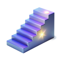stunning artistic 3D Render Purple Glowing Steps Illustration exclusive png