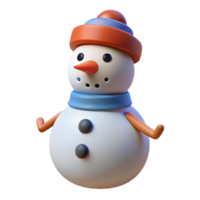 serene contemporary 3D Render of a Cute Snowman exclusive png