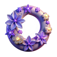 elegant abstract Floral 3D Render Wreath professional png