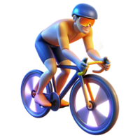 extraordinary contemporary 3D Illustration Cyclist Riding Bike detailed png