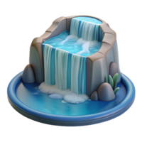 stunning contemporary 3D Cartoon Waterfall Illustration professional png