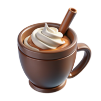beautiful modern 3D Render Whipped Cream Hot Chocolate Mug detailed png