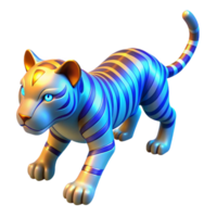 elegant abstract Striped Tiger 3D Render authentic png