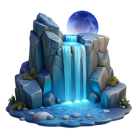 magnificent abstract Enchanted Waterfall 3D Illustration high resolution png