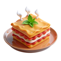 elegant abstract 3D Render Lasagna Illustration authentic png