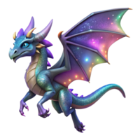 impressive artistic Sparkling Galaxy Dragon 3D Render high resolution png