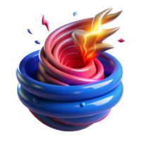 wonderful creative Abstract 3D Render of Swirling Colors high resolution png