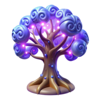 elegant classic Glowing Purple 3D Tree Illustration high quality png