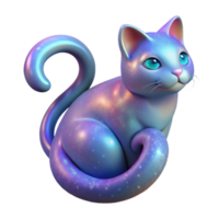 magnificent modern Cosmic Cat 3D Render 4K png