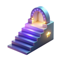 wonderful minimalist 3D Render Illuminated Staircase Arch exclusive png