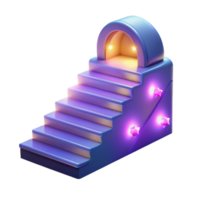 magnificent vintage 3D Render of Illuminated Steps high quality png