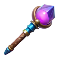 stunning minimalist Glowing Crystal Wand 3D Render high resolution png