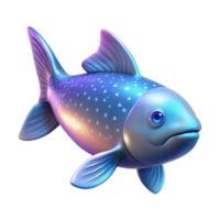 serene contemporary 3D Render of a Sparkling Blue Fish high resolution png