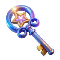 wonderful abstract 3D Render Magical Key Illustration detailed png