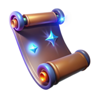 elegant vintage Magical Scroll 3D Render authentic png