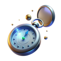 elegant abstract 3D Render Pocket Watch Illustration high resolution png