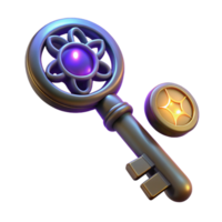 magnificent rustic 3D Render Magic Key and Star authentic png
