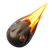 elegant creative Fiery Meteoroid 3D Render high resolution png