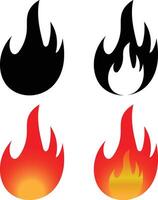 Fire icon illustration design on a white background vector