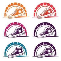 Retro Sunset Graphic Elements vector