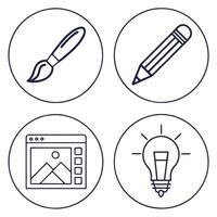 Flat Art and Design Icons Collection vector
