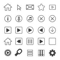 UI UX Outline Icons Digital Interface Elements vector