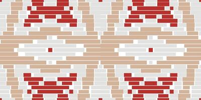 Pixelated Abstract Geometric Patternfolk Embroidery, Aztec Geometric Ornament Print. Design for Carpet, Wallpaper, Clothing, Wrapping, Fabric vector