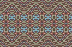Boho Ethnic Motifs Patternfolk Embroidery, Aztec Geometric Ornament Print. Design for Carpet, Wallpaper, Clothing, Wrapping, Fabric vector