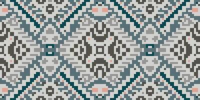 Repeating Pattern Ethnic Design Pattern Easyfolk Embroidery, Aztec Geometric Ornament Print. Design for Carpet, Wallpaper, Clothing, Wrapping, Fabric vector