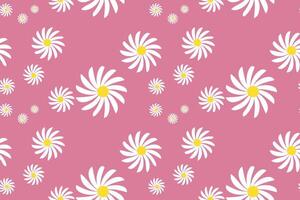 Daisy Pattern Images. Blossom Seamless Pattern With Daisy Flower on Color Backgrounds . Cute Floral Print. vector