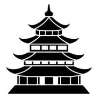 Chinese pagoda icon vector