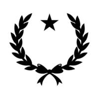 A laurel wreath with a star in the center vector