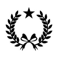 A laurel wreath with a star and ribbon vector