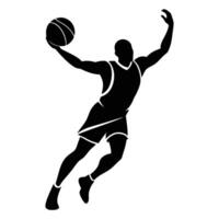 Basketball player silhouette on a white background vector