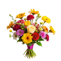 Vibrant and Colorful Bouquet of Mixed Flowers for a Special Occasion png