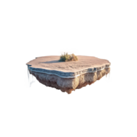 A small desert island floating above water a digital art render png