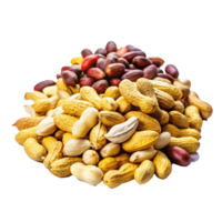 A Delicious Pile of Roasted Peanuts in Various Colors and Sizes png