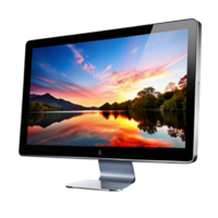 Stunning Sunset Landscape Displayed on a Sleek Modern Computer Monitor png