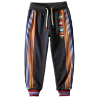 Stylish Boys Sweatpants with Colorful Side Stripes and Embroidered Detail png